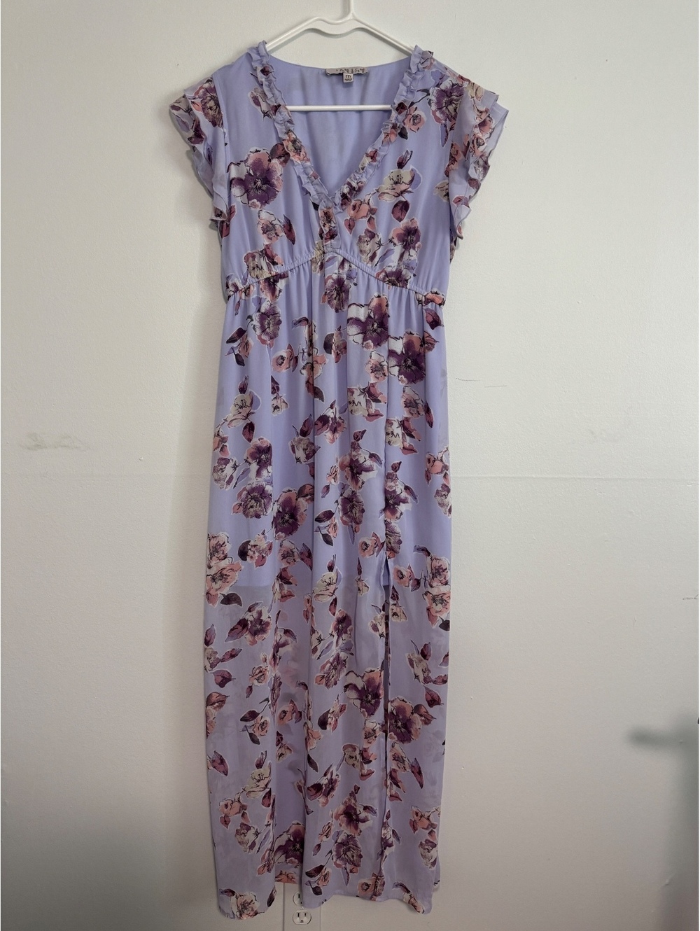 Inspired Hearts Lavender Floral Maxi Dress, Size M